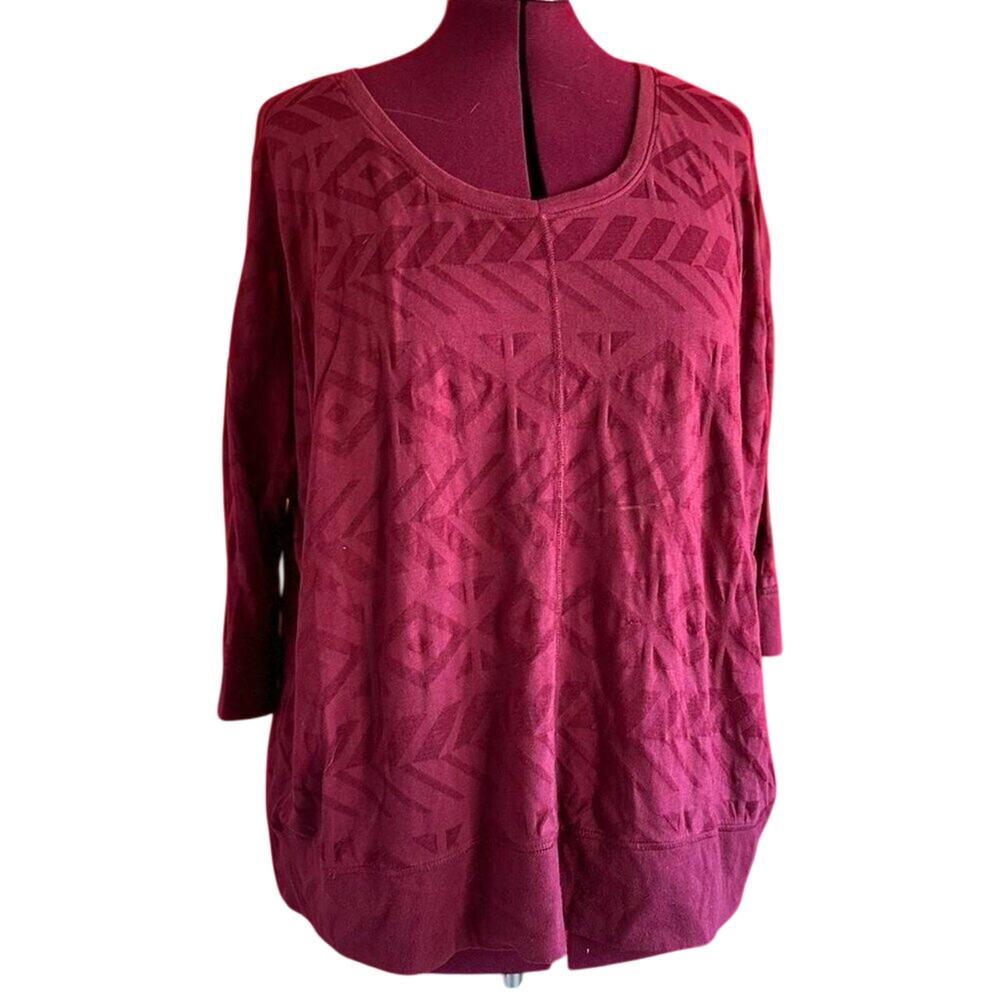 Womens Top Size 22 Burgundy Geometric Abstract Professional Office Attire Indie